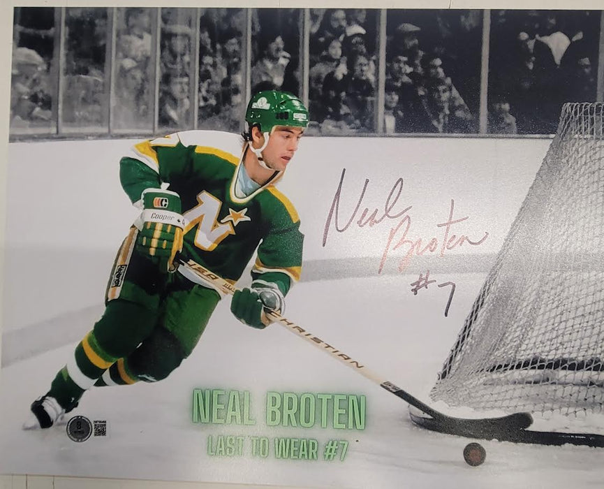 Neal Broten Signed 11x14 Photo #7 w/ Last to Wear #7