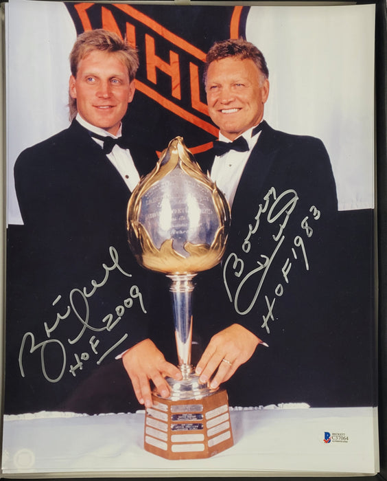 Brett & Bobby Hull Dual Signed 11x14 Photo