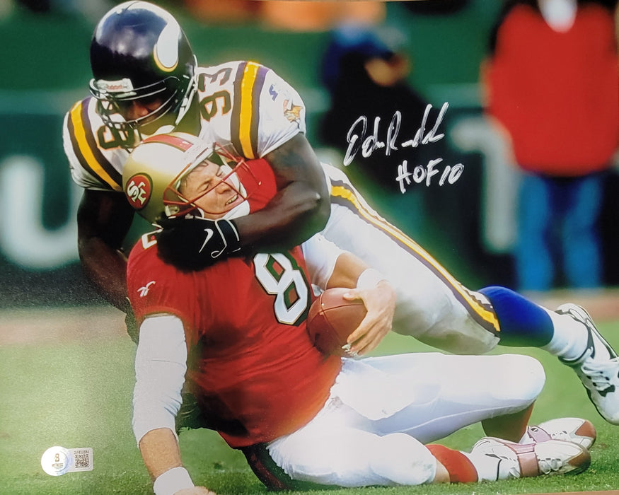 John Randle 'Tackling" Signed 11x14 Photo #4 w/ 'HOF 10'