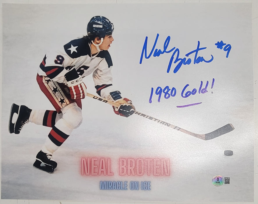 Neal Broten Signed '1980 Gold!' 11x14 Photo #6