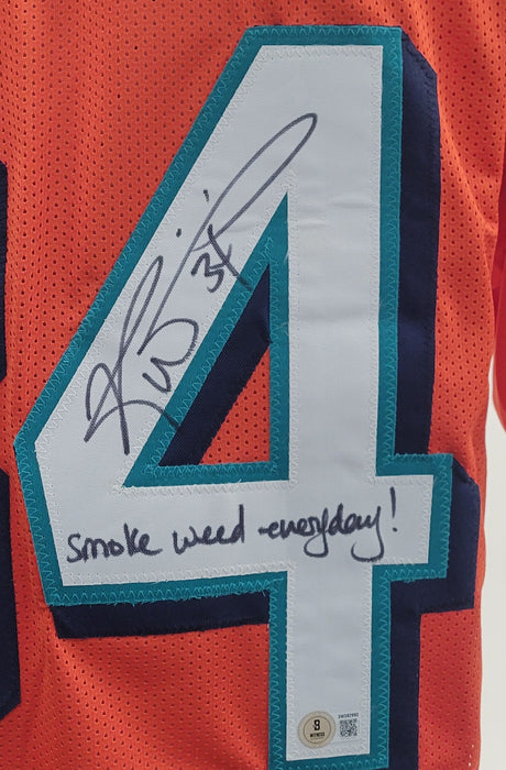 Ricky Williams Signed Orange Player Football Jersey w/ Inscription