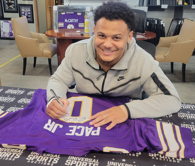Ivan Pace Jr. #0 Signed Player Throwback Purple Football Jersey