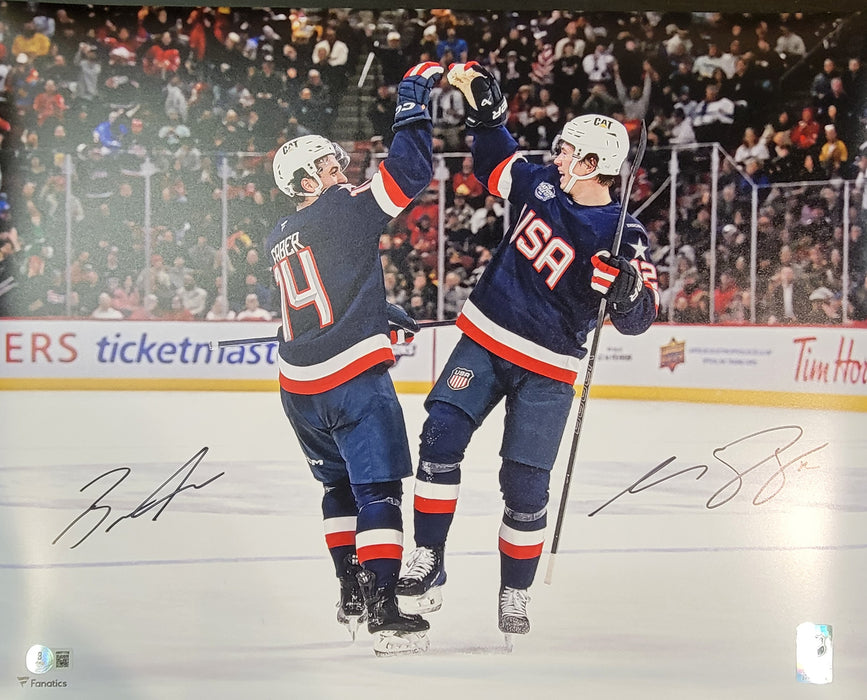 Brock Faber & Matt Boldy Dual Signed 16x20 Photo- USA