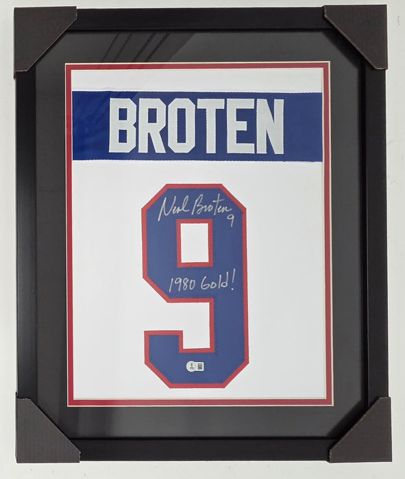 Neal Broten Signed & Professionally Framed Jersey Square