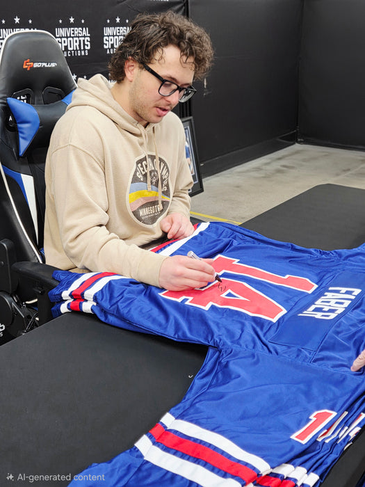 Brock Faber Signed Player USA Blue Hockey Jersey