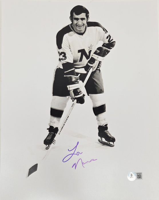 Lou Nanne Signed Black & White 11x14 Photo