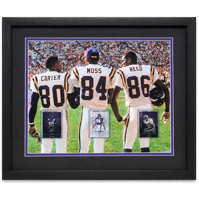 Three Deep Unsigned w/Moss, Reed, Carter Professionally Framed 16x20 Tribute Card Display