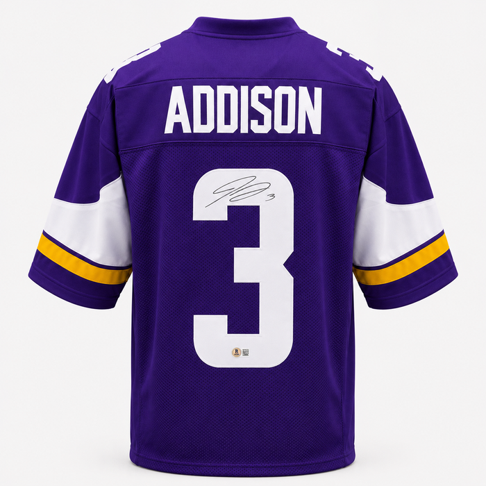Jordan Addison Signed Player Purple Football Jersey