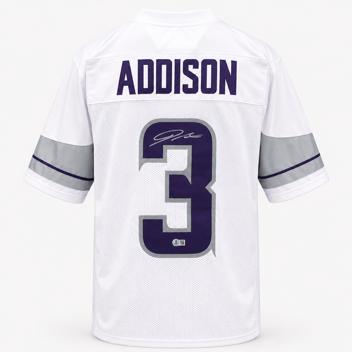 Jordan Addison Signed White Out Player Football Jersey