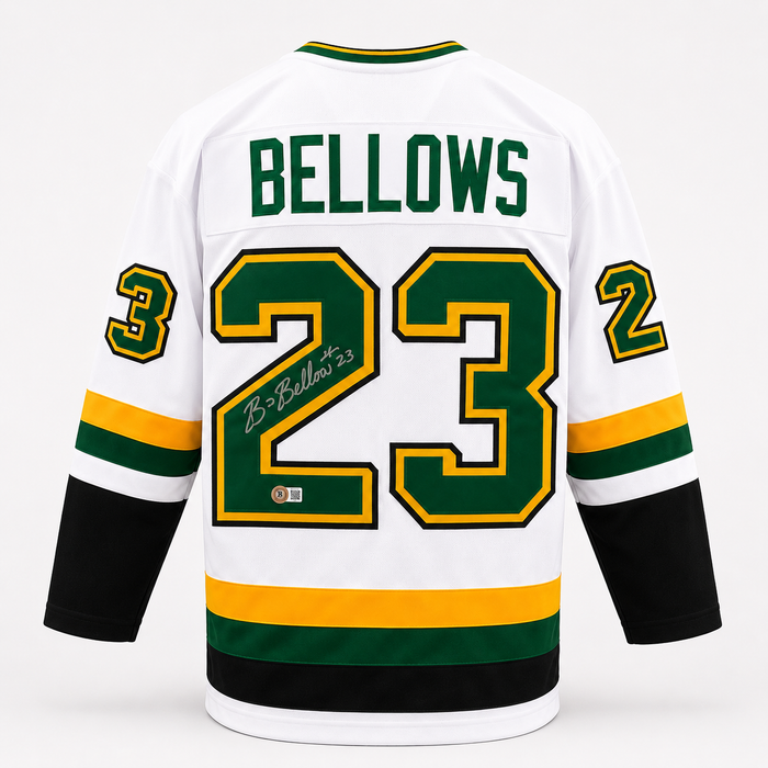Brian Bellows Signed Player White Hockey Jersey