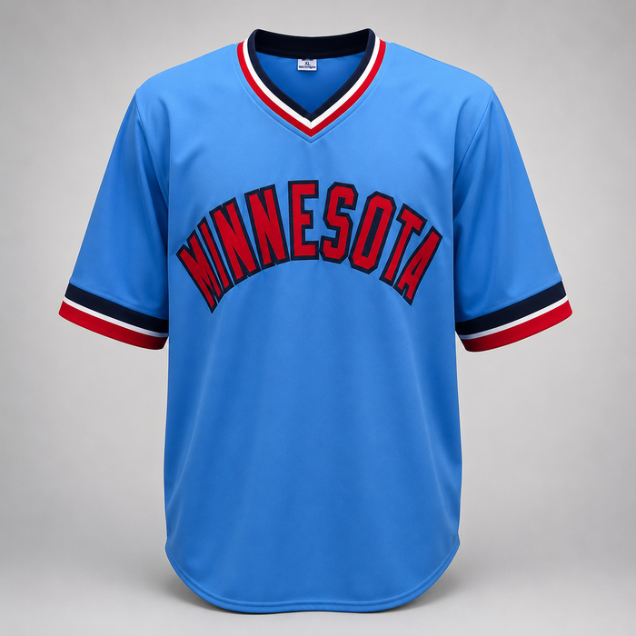 Bert Blyleven Signed Light Blue Player Baseball Jersey