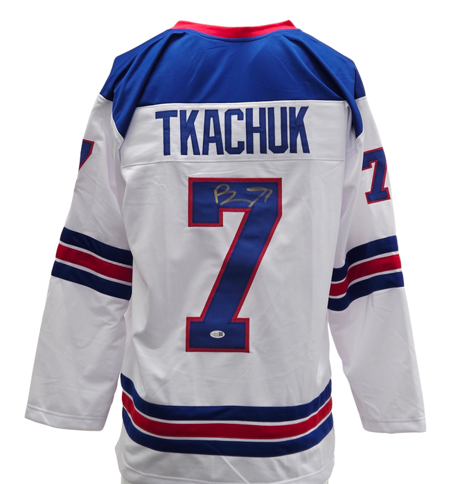 Brady Tkachuk Signed Player USA White Hockey Jersey