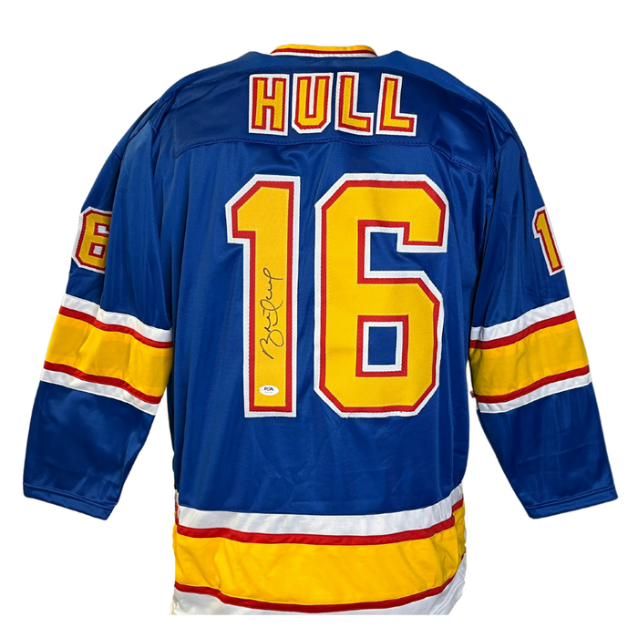 Brett Hull Signed Custom Blue Hockey Jersey