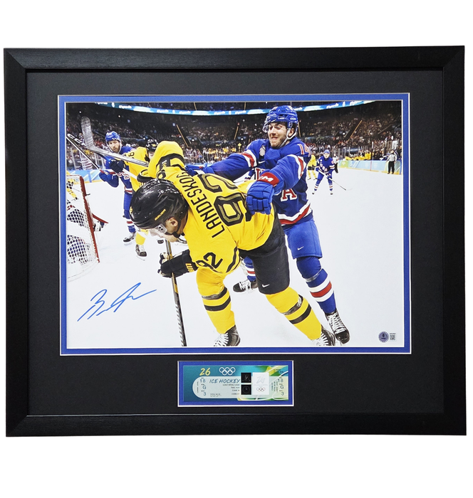 Brock Faber '2026 Olympics' Signed 16x20 Photo w/ Replica Ticket