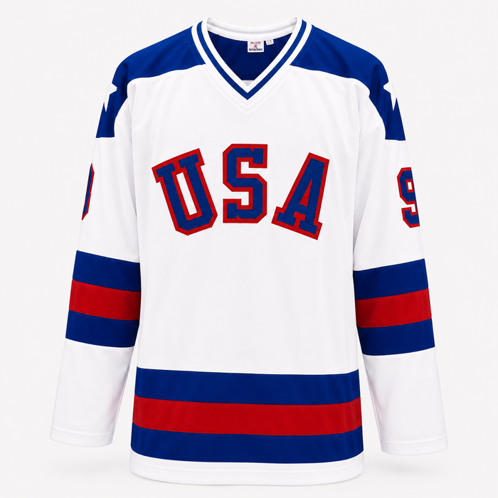 Neal Broten Signed Player White 1980 USA Hockey Jersey w/ Inscription