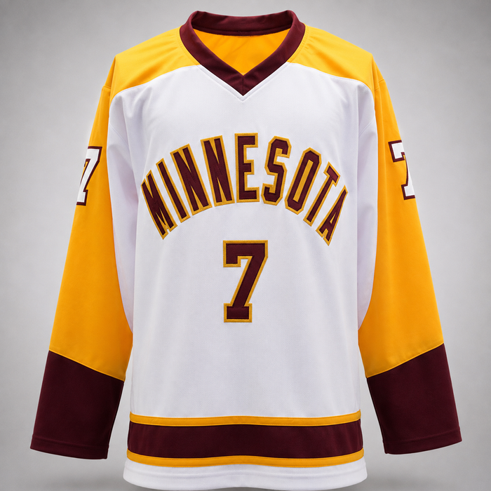Neal Broten Signed Player White College Hockey Jersey