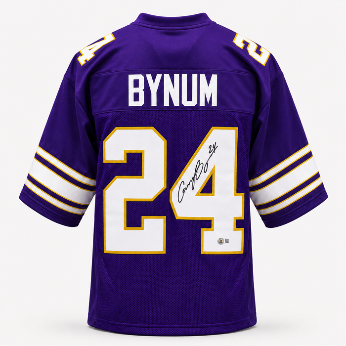 Cam Bynum Signed Player Throwback Football Jersey