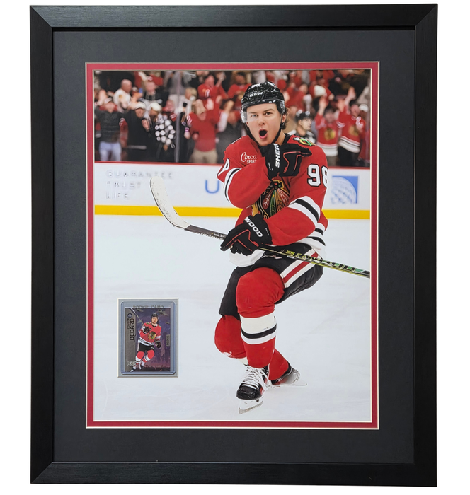 Connor Bedard Professionally Framed 16x20 Rookie Card Display