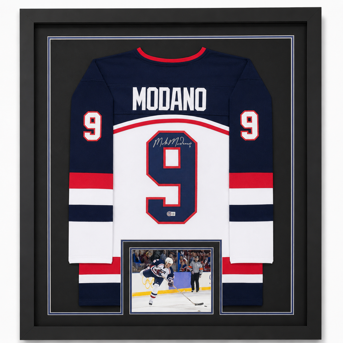 Mike Modano Signed & Professionally Framed Player USA Hockey Jersey