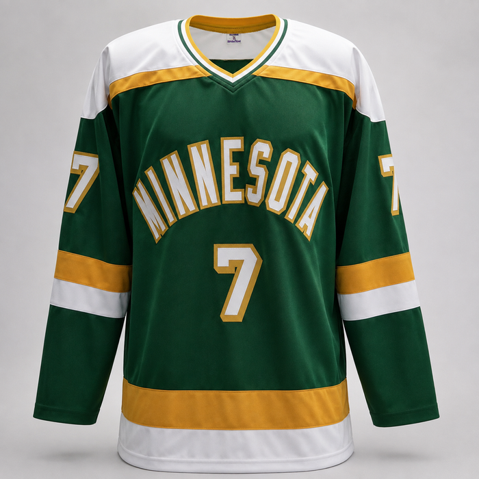 Neal Broten Signed Green Player Hockey Jersey