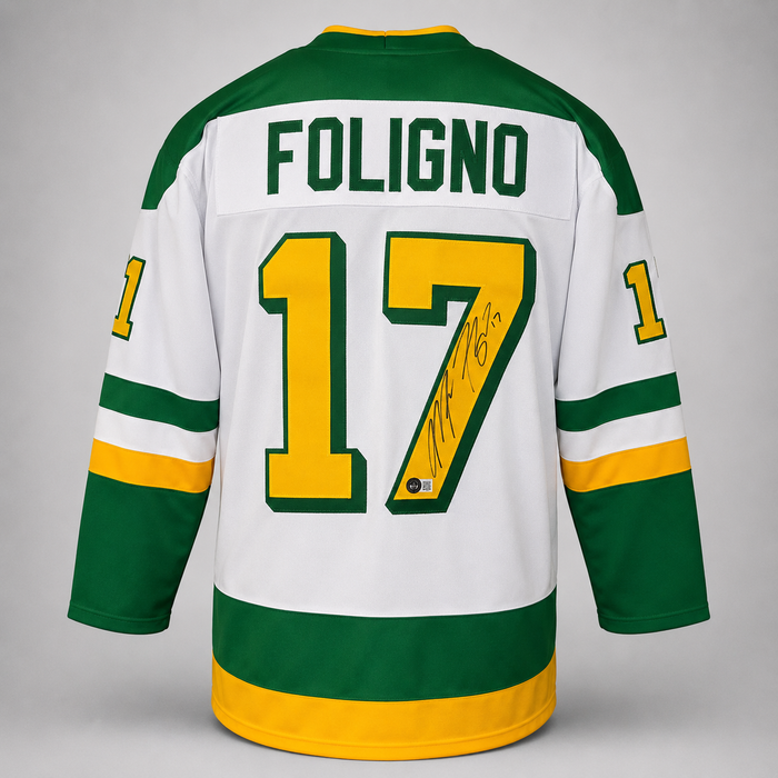 Marcus Foligno Signed White Retro Player Hockey Jersey
