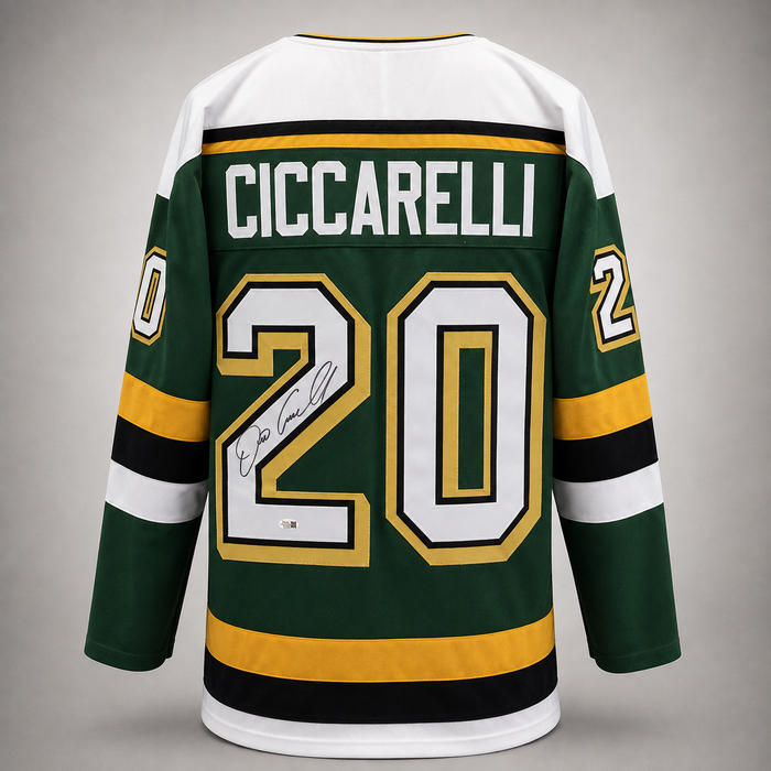 Dino Ciccarelli Signed Green Player Hockey Jersey