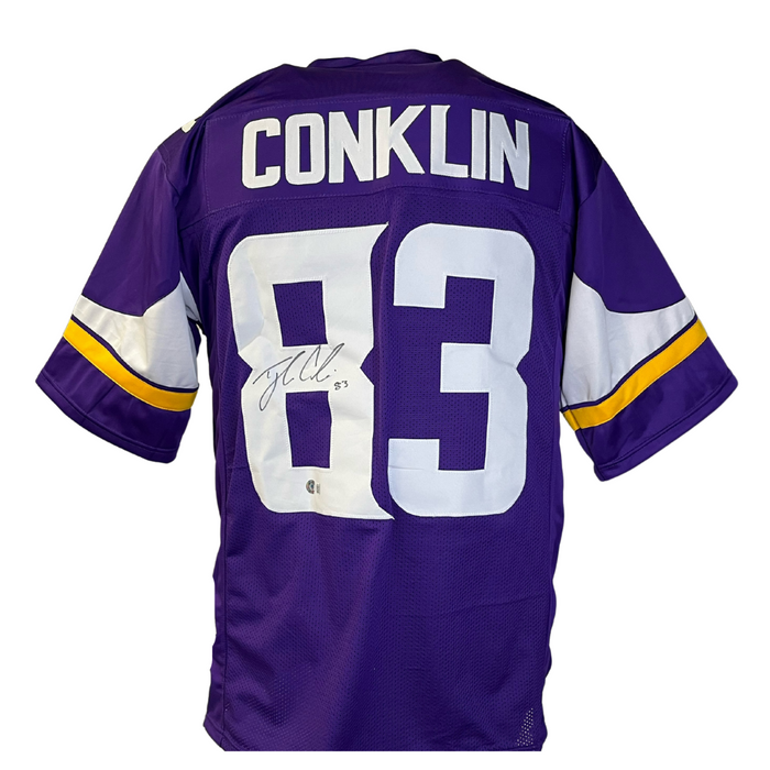 Tyler Conklin Signed Custom Purple Football Jersey