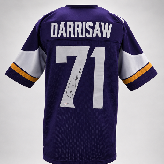 Christian Darrisaw Signed Purple Player Football Jersey