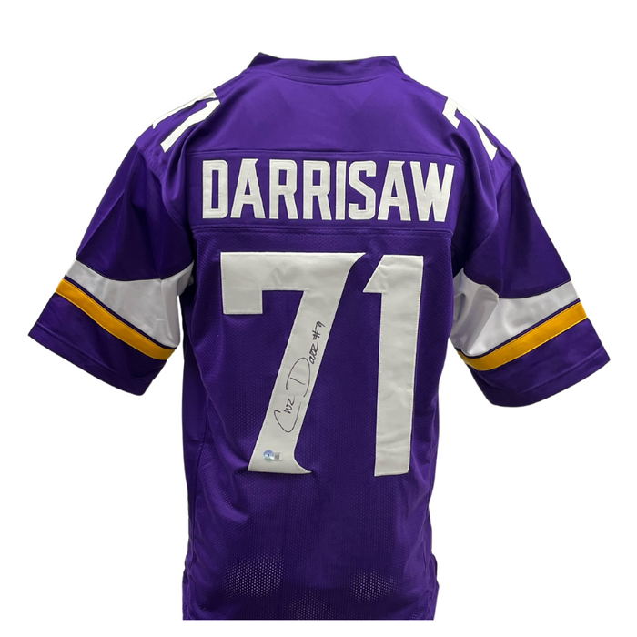 Christian Darrisaw Signed Custom Purple Football Jersey