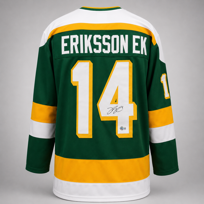 Joel Eriksson Ek Signed Player Green Retro Hockey Jersey