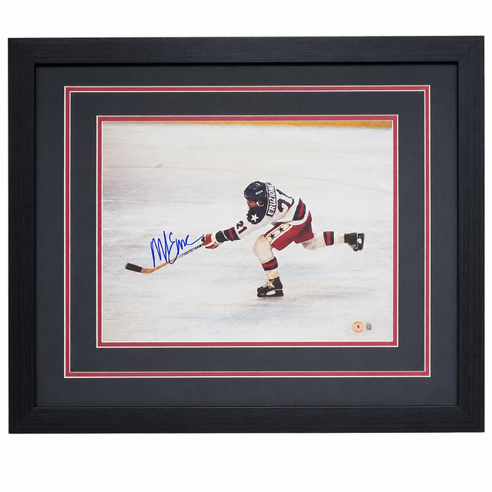 Mike Eruzione Signed & Professionally Framed 11x14 Display #5 w/ Red Matte