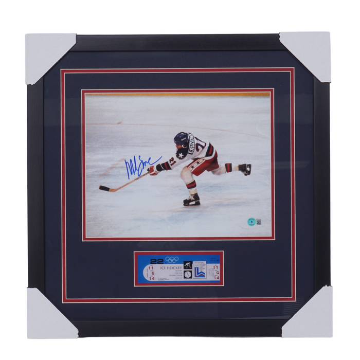Mike Eruzione Signed Professionally Framed Replica Ticket