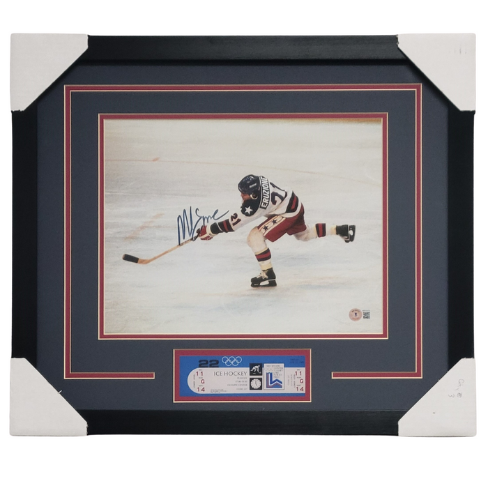 Mike Eruzione Signed & Professionally Framed 11x14 Display w/ Replica Ticket #4