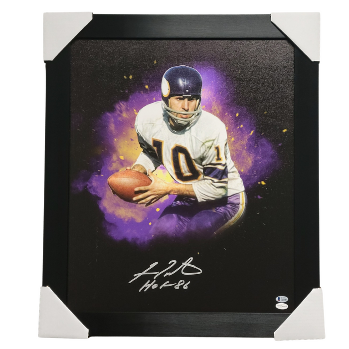 Fran Tarkenton Signed & Professionally Framed 16x20 Canvas