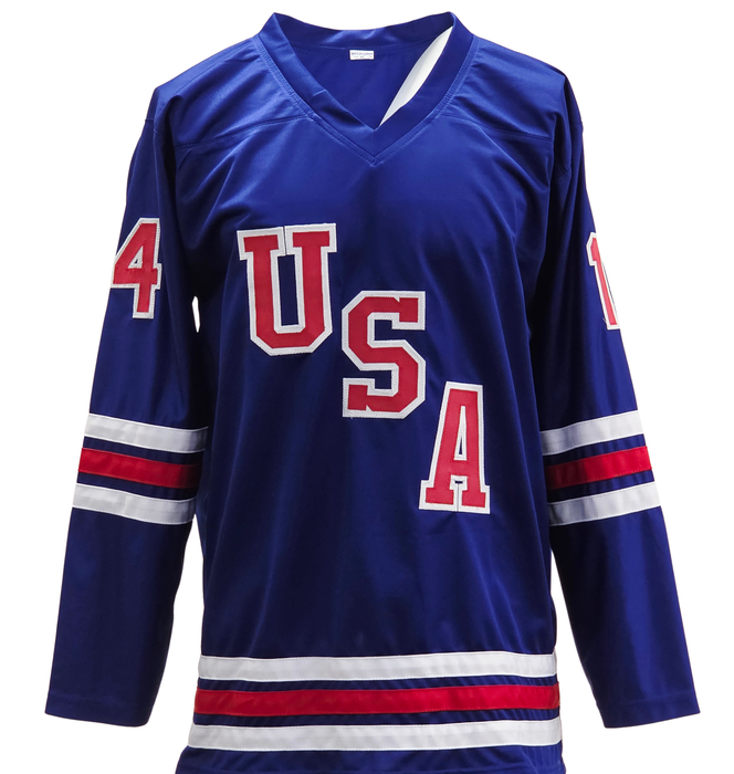 Brock Faber Signed Player USA Blue Hockey Jersey