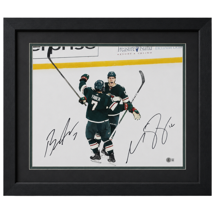 Brock Faber & Matt Boldy Dual Signed & Professionally Framed 16x20 Photo