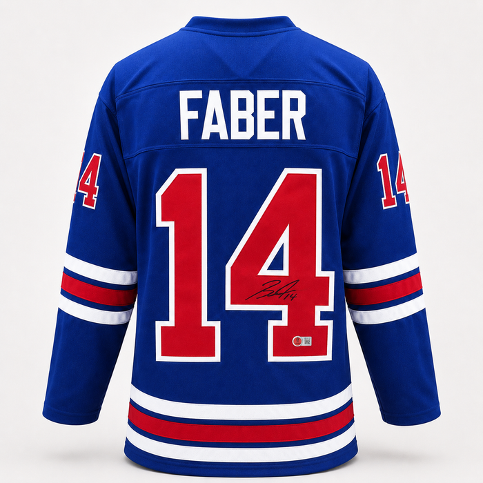 Brock Faber Signed Player USA Blue Hockey Jersey