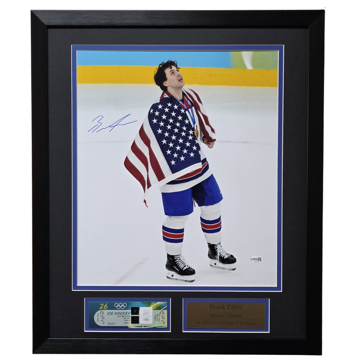 Brock Faber Signed & Professionally Framed USA 16x20 Photo