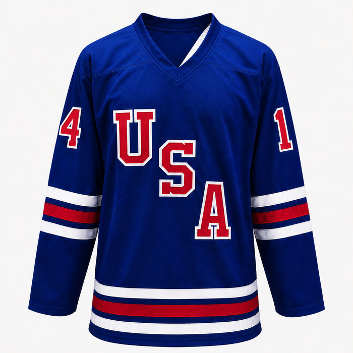 Brock Faber Signed Player USA Blue Hockey Jersey