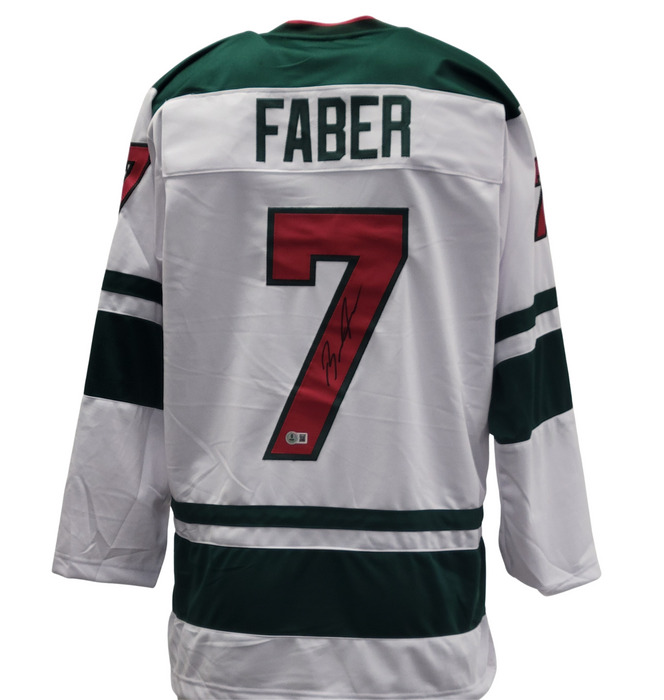 Brock Faber Signed Player White Hockey Jersey