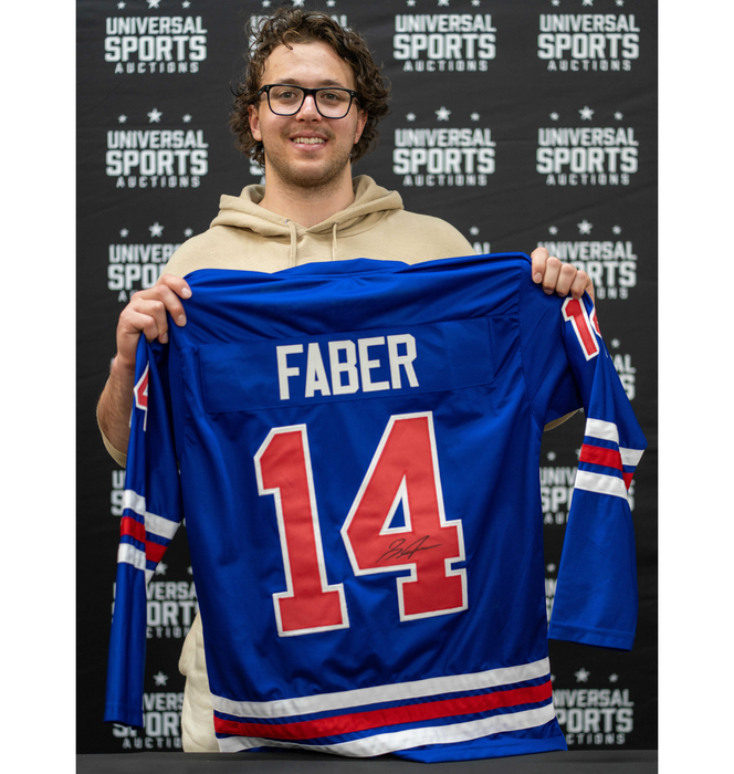 Brock Faber Signed Player USA Blue Hockey Jersey