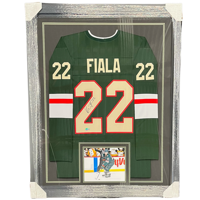 Kevin Fiala Signed & Professionally Framed Custom Green Hockey Jersey