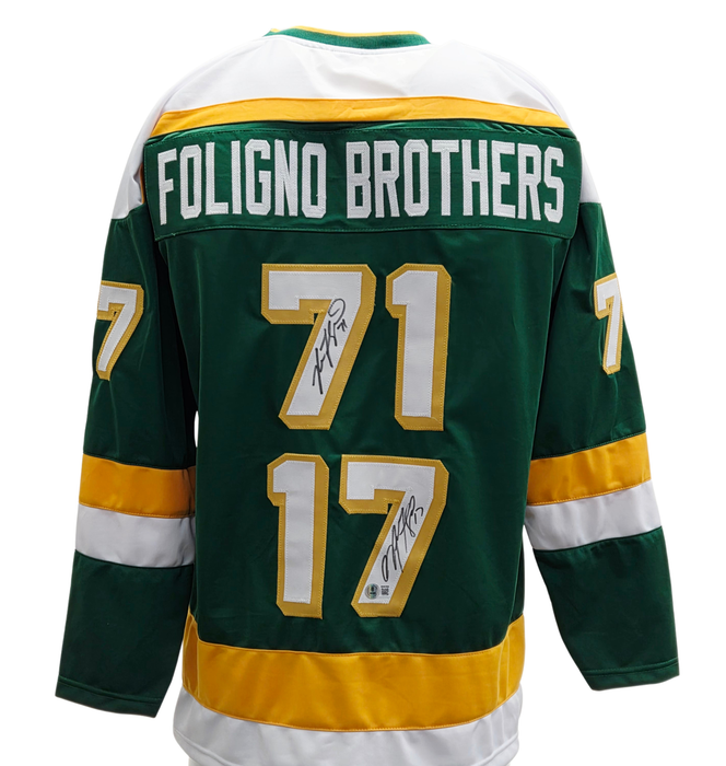 Foligno Brothers Signed Player Green Retro Hockey Jersey