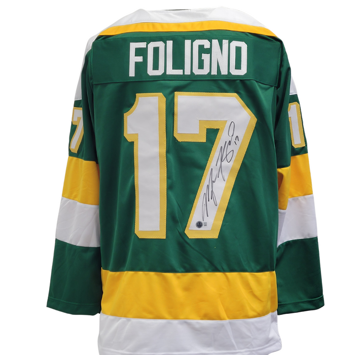 Marcus Foligno Signed Custom Green Retro Hockey Jersey