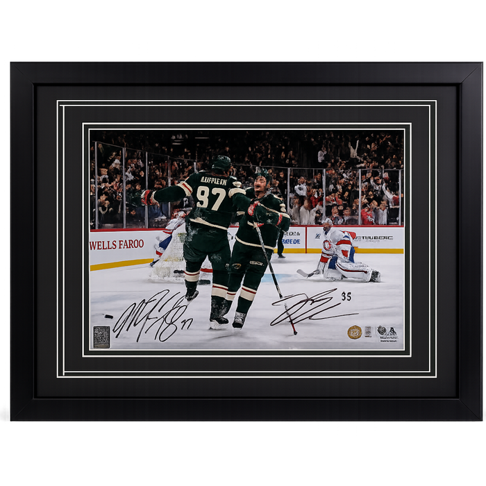 Joel Eriksson Ek & Marcus Foligno Signed & Professionally Framed 11x14 Photo