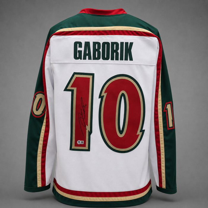 Marian Gaborik Signed White Player Hockey Jersey
