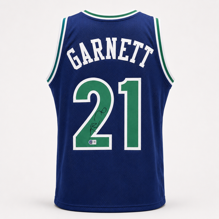 Kevin Garnett Signed Blue Player Basketball Jersey