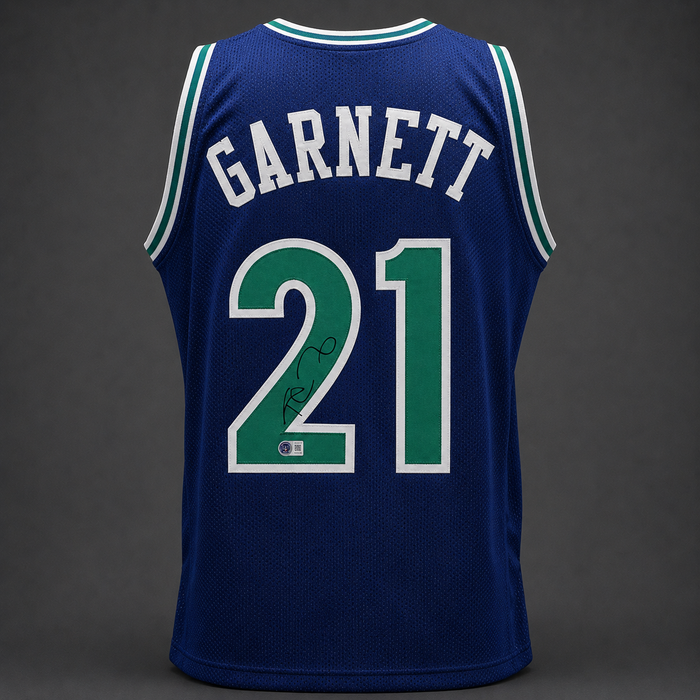 Kevin Garnett Signed Blue Player Basketball Jersey