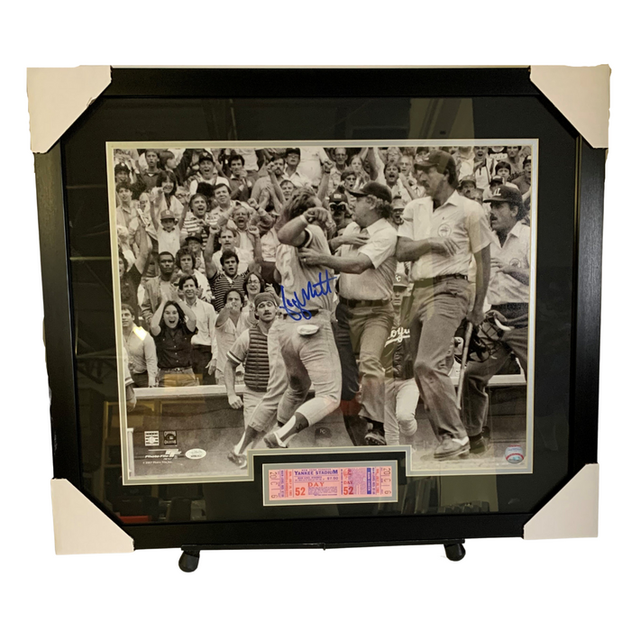 George Brett Brawl Signed & Professionally Framed 16x20 Replica Ticket Display