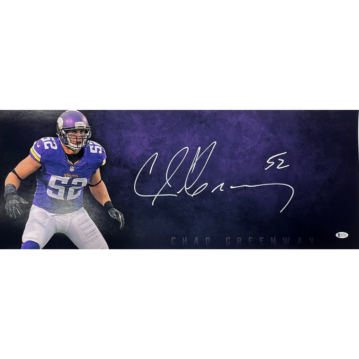 Chad Greenway Signed 12x30 Panorama